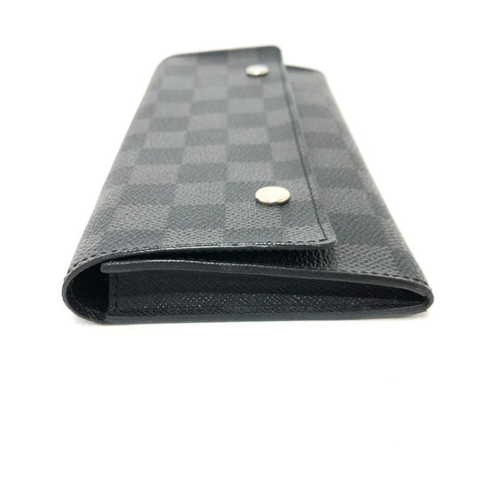LOUIS VUITTON Long Wallet Purse N63084 Damier Grafitto Canvas black Damier Grafitte Portefeuille long modular mens Used Authentic