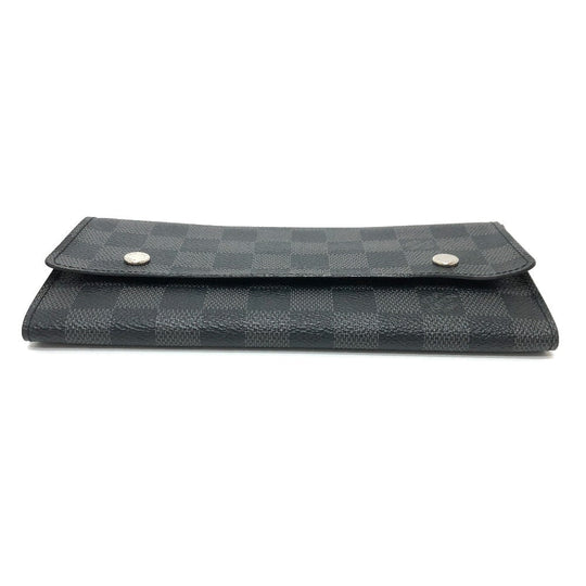 LOUIS VUITTON Long Wallet Purse N63084 Damier Grafitto Canvas black Damier Grafitte Portefeuille long modular mens Used Authentic