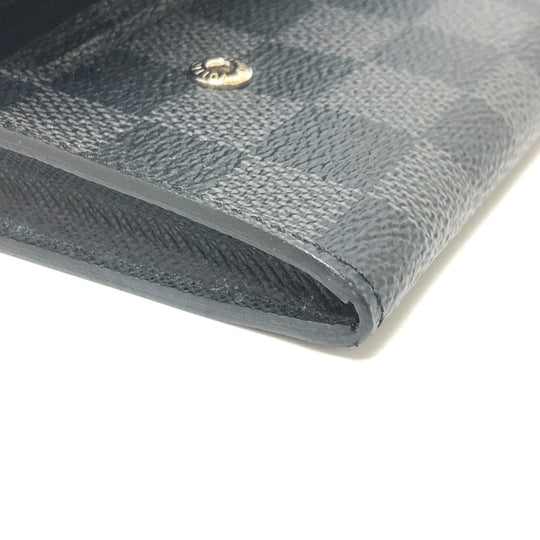 LOUIS VUITTON Long Wallet Purse N63084 Damier Grafitto Canvas black Damier Grafitte Portefeuille long modular mens Used Authentic