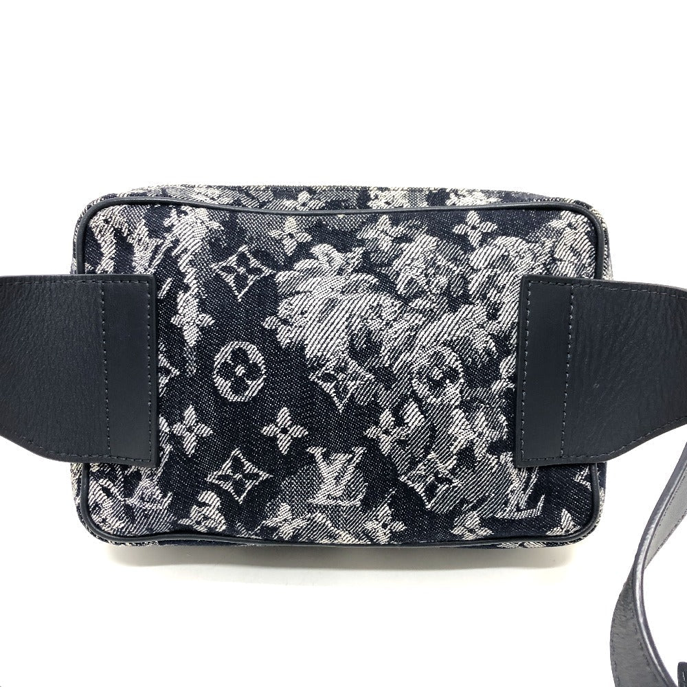 LOUIS VUITTON Sling bag M57281 canvas Navy Monogram tapestry Bum back mens Used Authentic