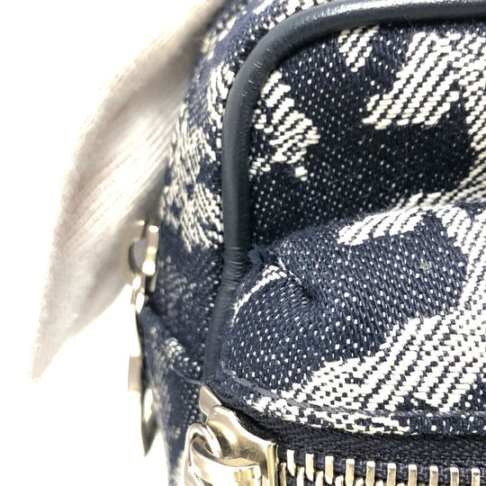 LOUIS VUITTON Sling bag M57281 canvas Navy Monogram tapestry Bum back mens Used Authentic