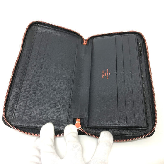 LOUIS VUITTON Long Wallet Purse M62931 Monogram canvas Navy Travel case monogram upside down ink Zippy Organizer mens Used Authentic