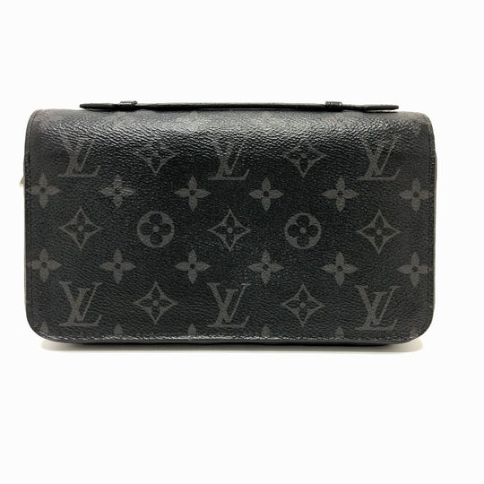 LOUIS VUITTON Long Wallet Purse M61698 Monogram Eclipse Canvas black Monogram Eclipse Zippy XL mens Used Authentic