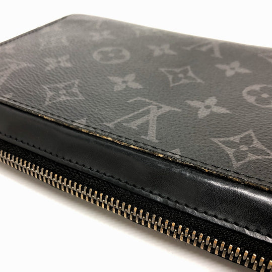 LOUIS VUITTON Long Wallet Purse M61698 Monogram Eclipse Canvas black Monogram Eclipse Zippy XL mens Used Authentic