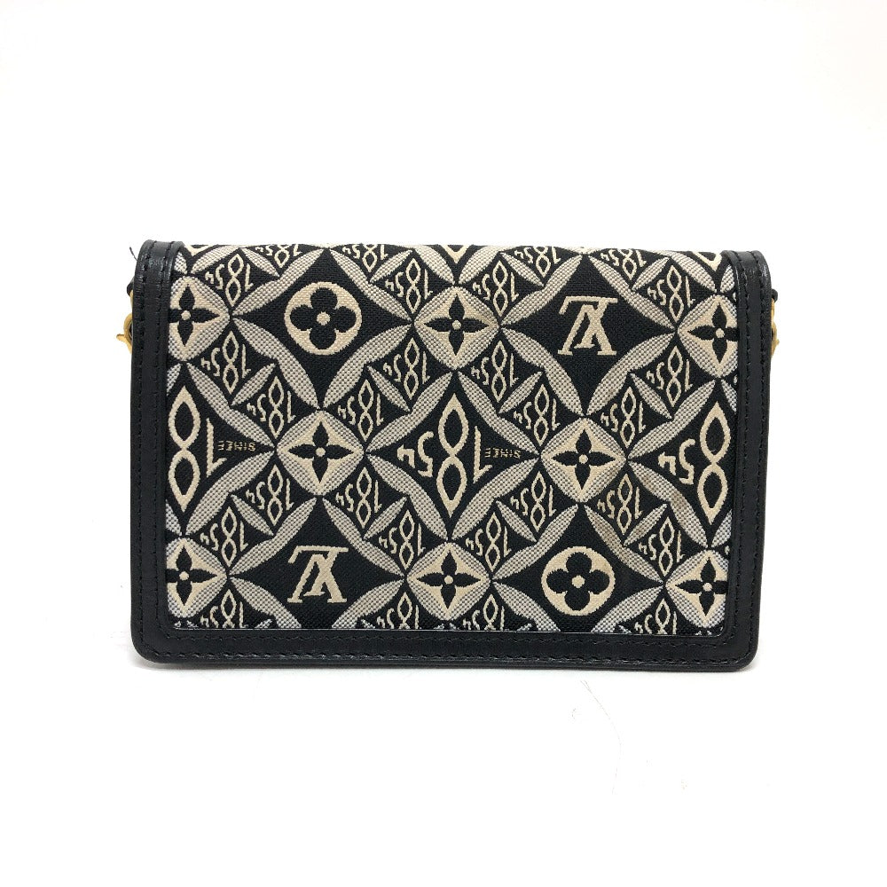LOUIS VUITTON Shoulder Bag M69992 canvas Navy Monogram Jaguar Portefeuille Daufine Women Used Authentic