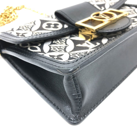 LOUIS VUITTON Shoulder Bag M69992 canvas Navy Monogram Jaguar Portefeuille Daufine Women Used Authentic