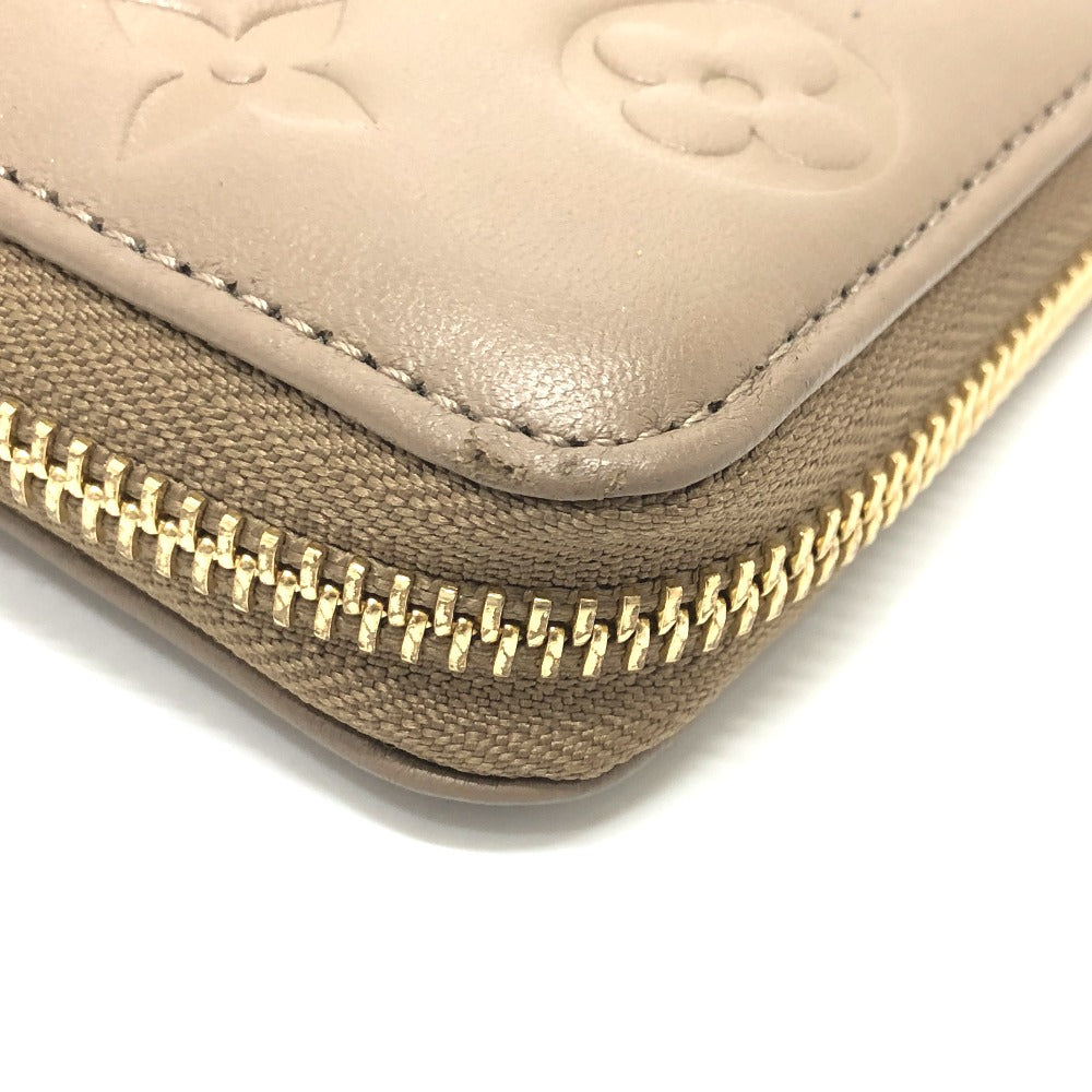LOUIS VUITTON Long Wallet Purse M81511 leather Beige type Monogram emboss Zippy wallet