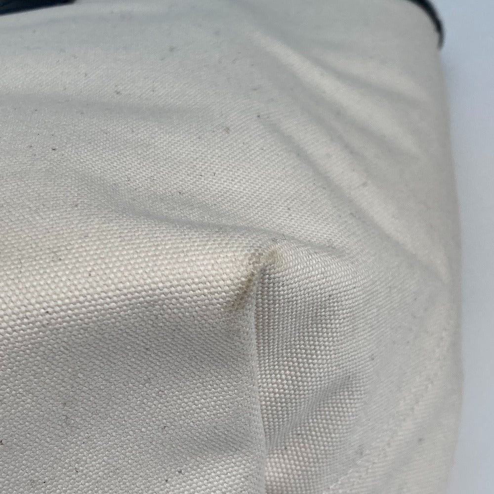 BALENCIAGA Tote Bag 692068 Canvas / leather white By color jumbo logo small Women Used Authentic