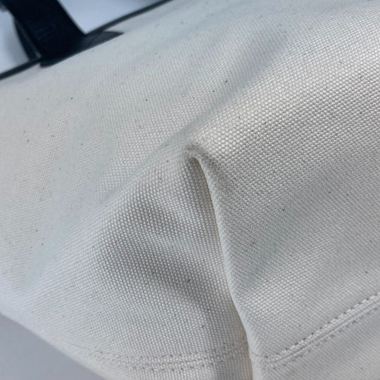 BALENCIAGA Tote Bag 692068 Canvas / leather white By color jumbo logo small Women Used Authentic