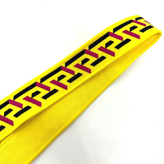 VERSACE Shoulder strap 1002526 Canvas / leather yellow greca signature Women Used Authentic