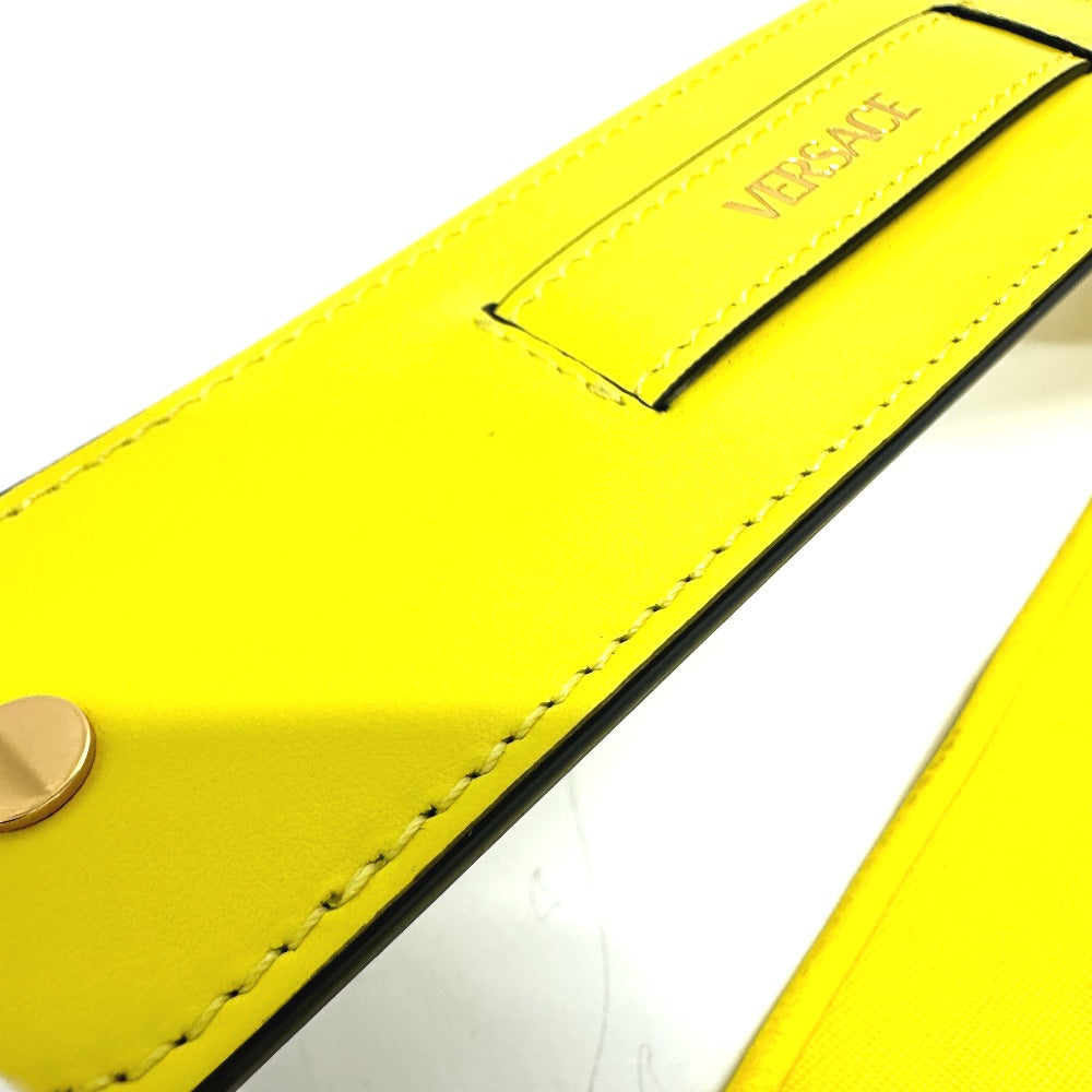 VERSACE Shoulder strap 1002526 Canvas / leather yellow greca signature Women Used Authentic