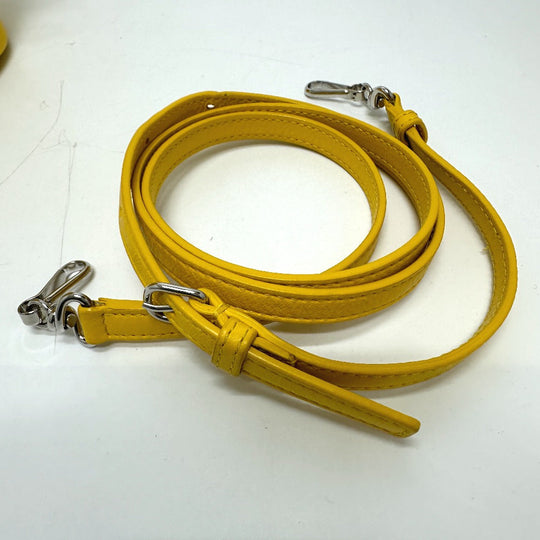 BALENCIAGA Shoulder Bag 638342 leather yellow Bucket bag EVERYDAY drawstring Women Used Authentic