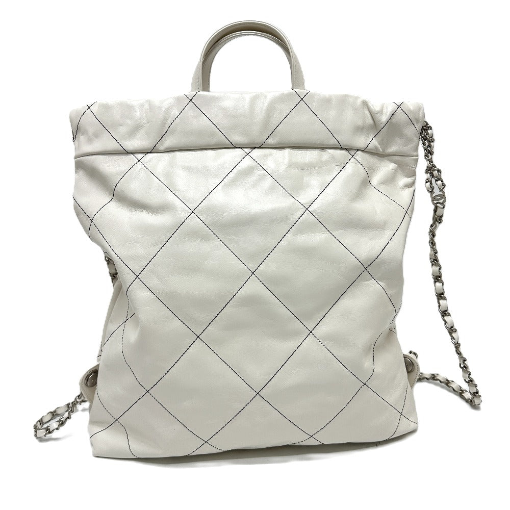 CHANEL Backpack AS3313 lambskin white Handbag 2WAY bag CHANEL22 Small Women Used Authentic