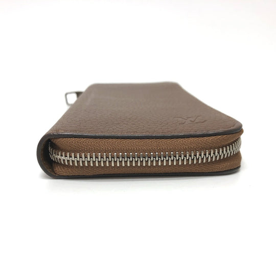 LOUIS VUITTON Long Wallet Purse M58864 Taurillon Clemence Leather Brown Zippy Wallet Vertical mens Used Authentic