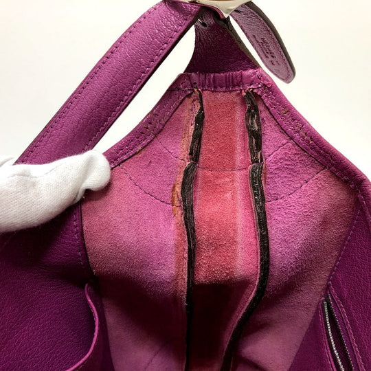 HERMES Shoulder Bag Shave purple Trim 35 Women Used Authentic