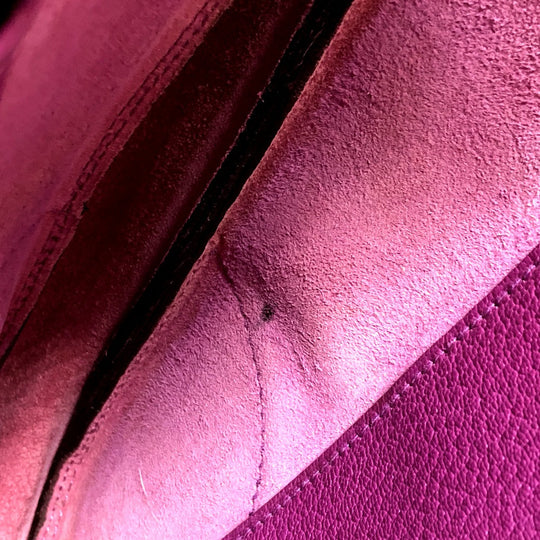 HERMES Shoulder Bag Shave purple Trim 35 Women Used Authentic