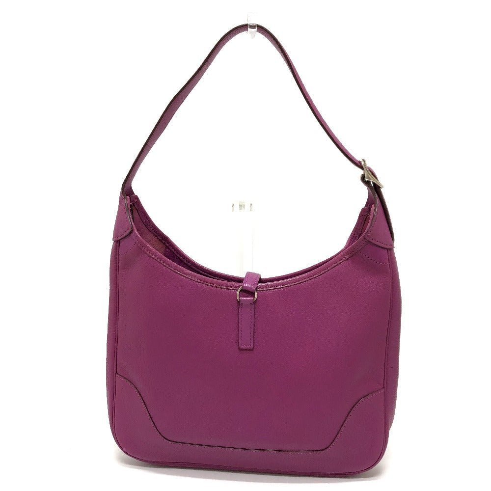HERMES Shoulder Bag Shave purple Trim 35 Women Used Authentic