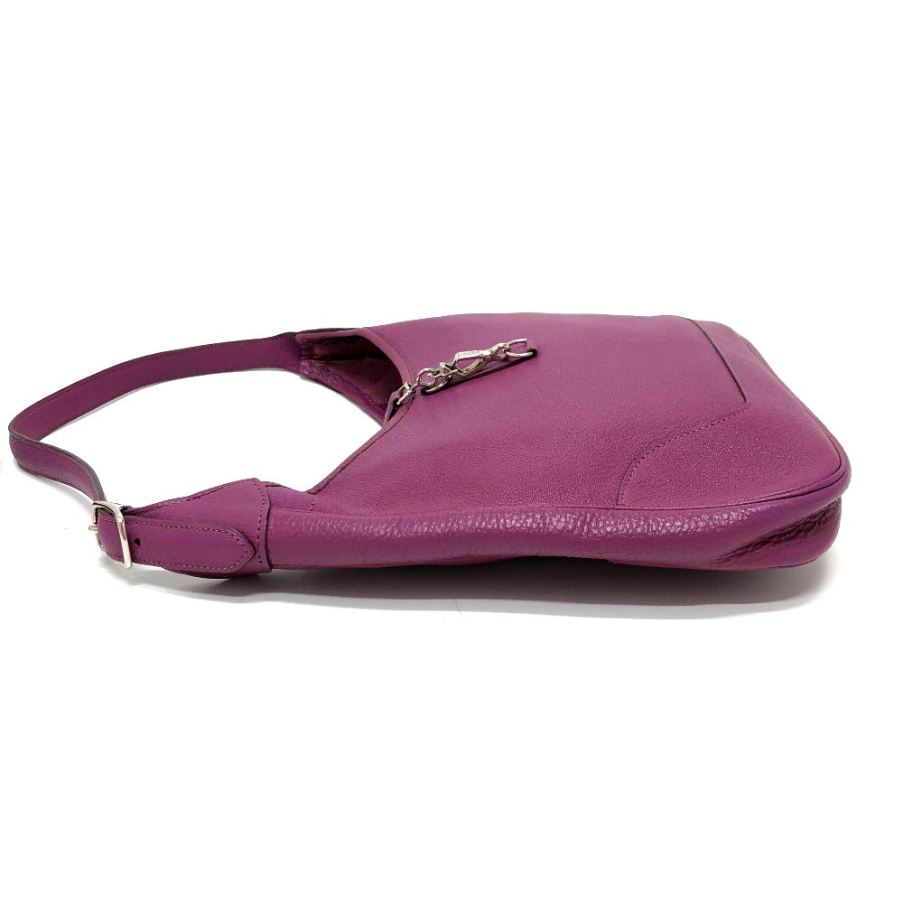 HERMES Shoulder Bag Shave purple Trim 35 Women Used Authentic