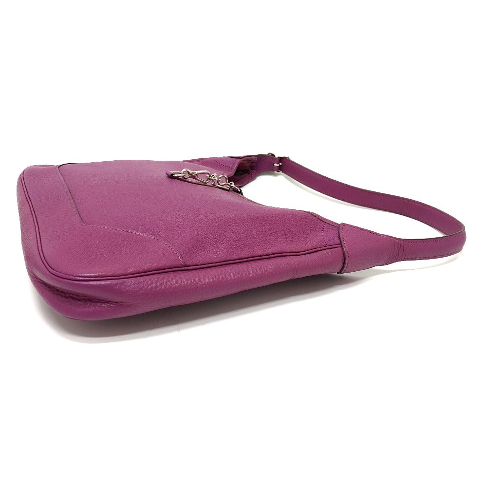 HERMES Shoulder Bag Shave purple Trim 35 Women Used Authentic