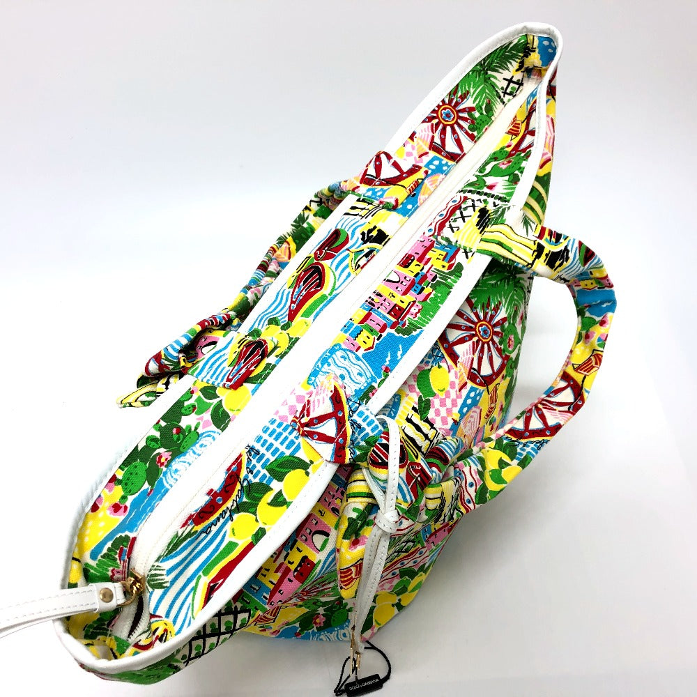 DOLCE&GABBANA Tote Bag Canvas / leather multicolor Dorgava