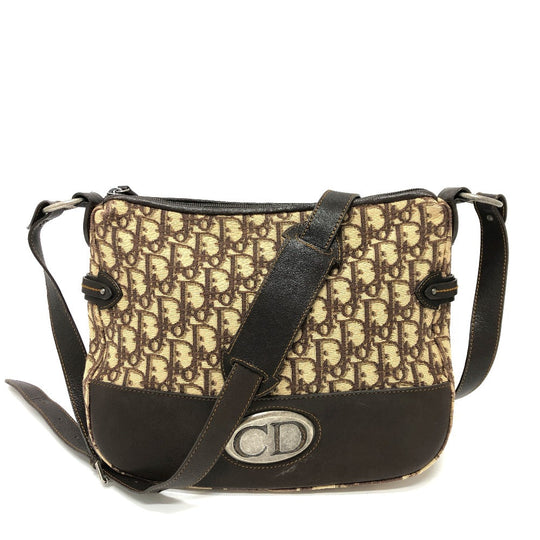 Christian Dior Shoulder Bag Canvas / leather Brown Trotter Women Used Authentic