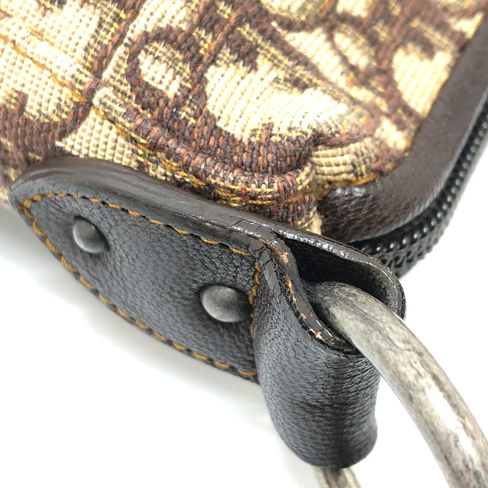 Christian Dior Shoulder Bag Canvas / leather Brown Trotter Women Used Authentic