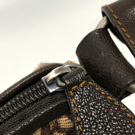 Christian Dior Shoulder Bag Canvas / leather Brown Trotter Women Used Authentic