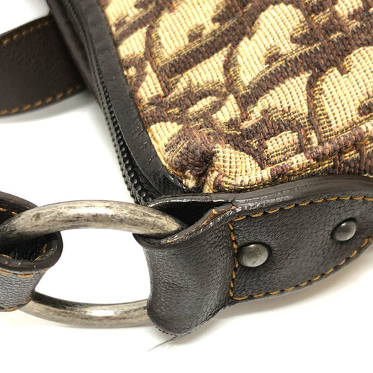 Christian Dior Shoulder Bag Canvas / leather Brown Trotter Women Used Authentic