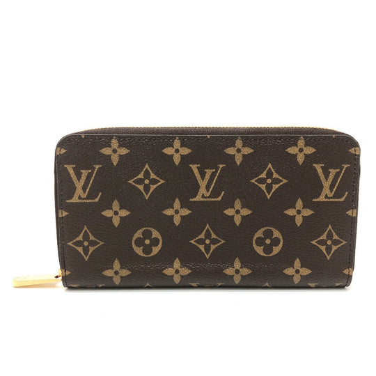 LOUIS VUITTON Long Wallet Purse M41896 Monogram canvas Brown Monogram Zippy wallet Women Used Authentic