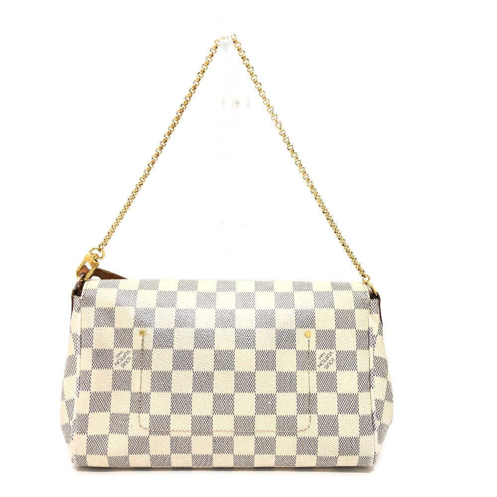 LOUIS VUITTON Shoulder Bag N41275 Damier Azur Canvas white Damier Azur Favorit MM Women Used Authentic