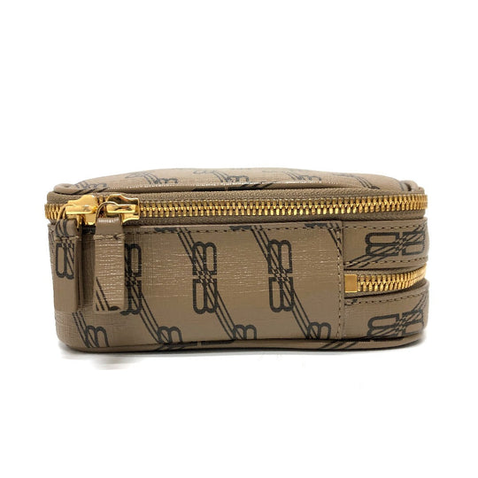 BALENCIAGA Clutch bag 644432 leather Brown logo Every day Women Used Authentic