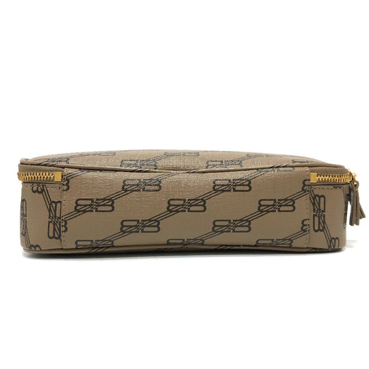 BALENCIAGA Clutch bag 644432 leather Brown logo Every day Women Used Authentic