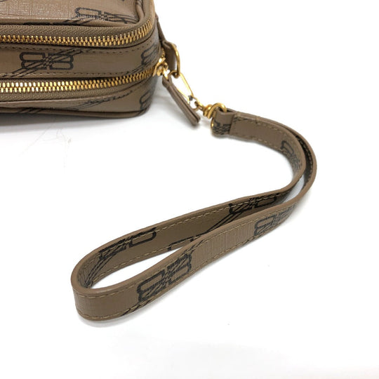 BALENCIAGA Clutch bag 644432 leather Brown logo Every day Women Used Authentic