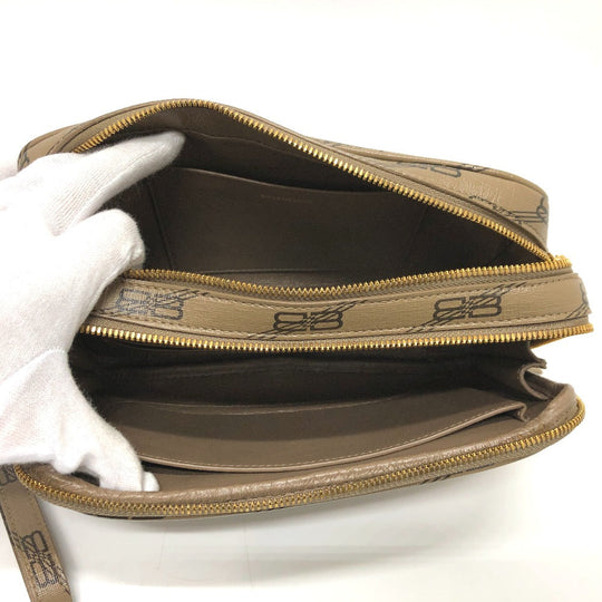 BALENCIAGA Clutch bag 644432 leather Brown logo Every day Women Used Authentic