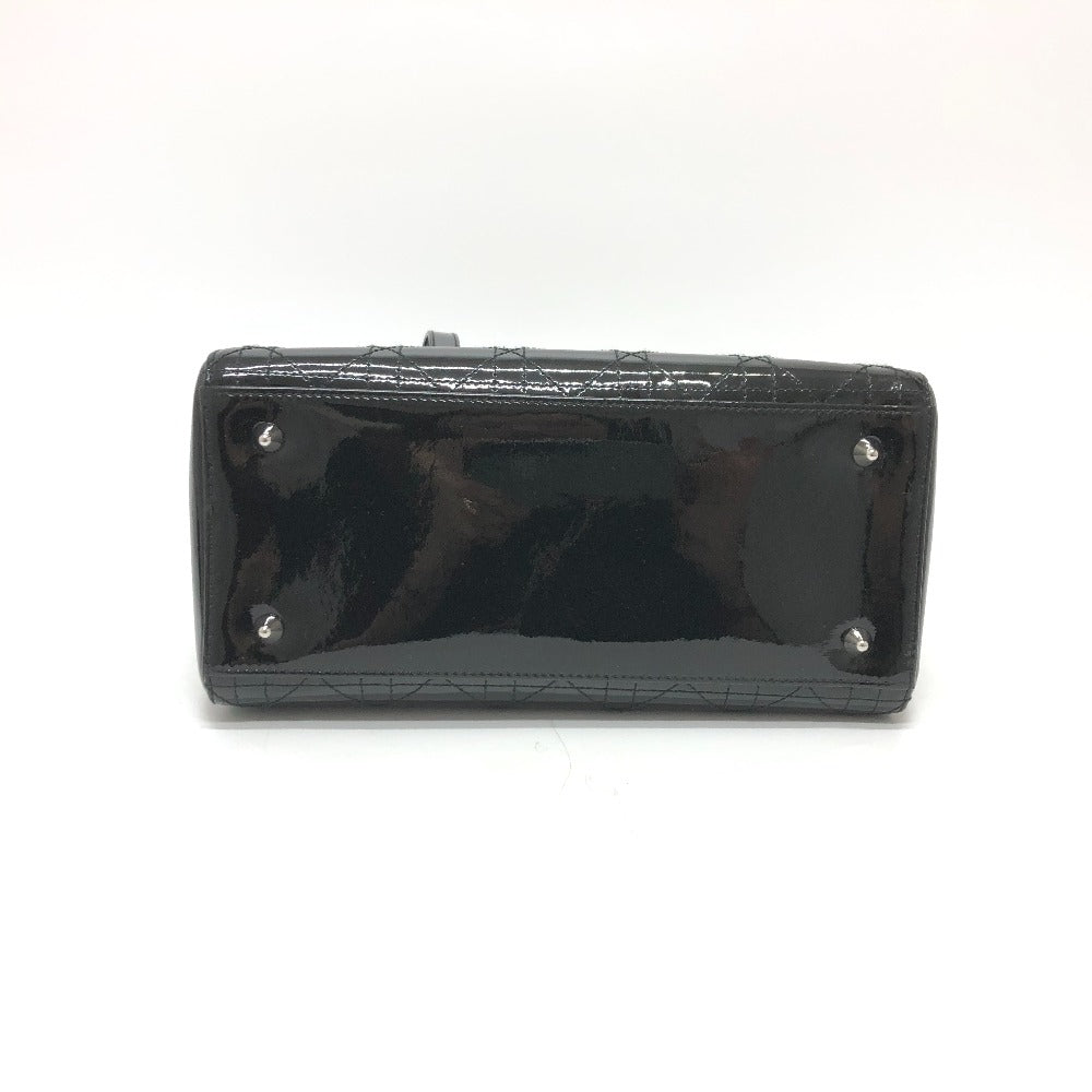 Dior Handbag enamel black Canage Lady Dior Women Used Authentic