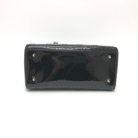 Dior Handbag enamel black Canage Lady Dior Women Used Authentic