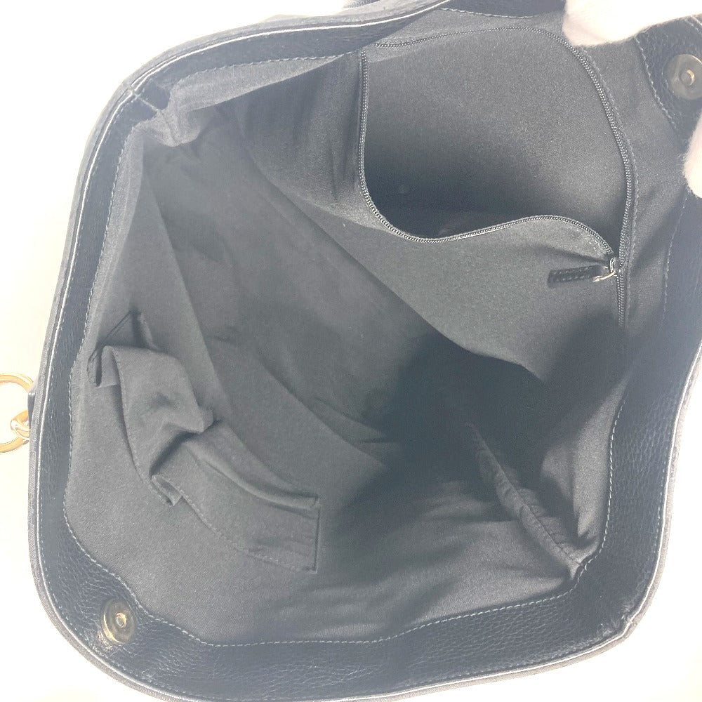 GUCCI Tote Bag 353702 Nylon / leather black GG Women Used Authentic