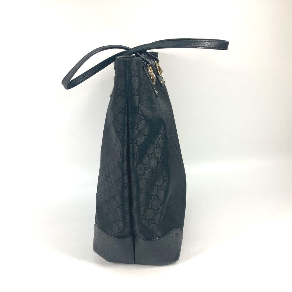 GUCCI Tote Bag 353702 Nylon / leather black GG Women Used Authentic