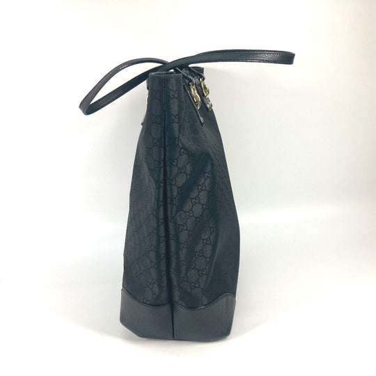 GUCCI Tote Bag 353702 Nylon / leather black GG Women Used Authentic
