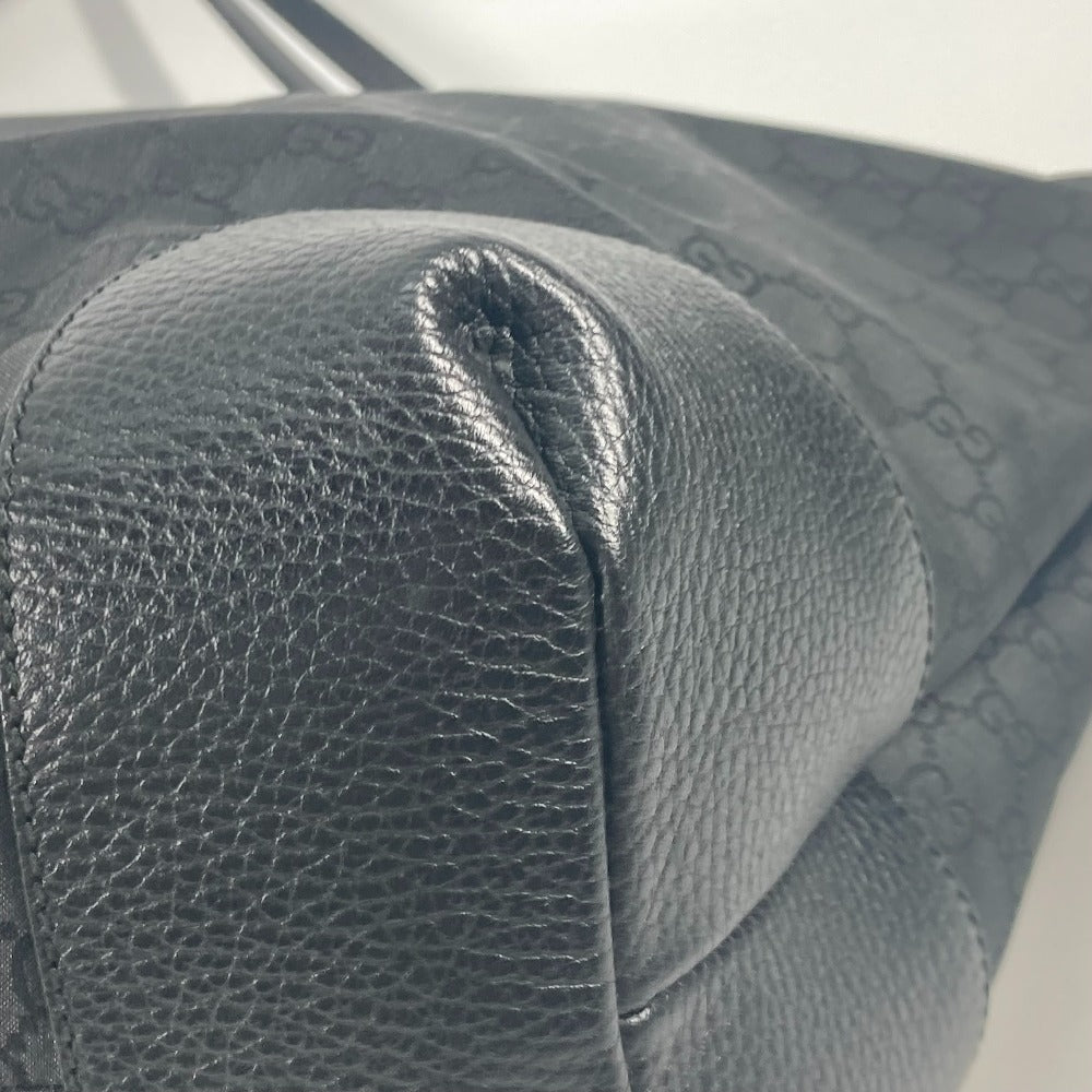 GUCCI Tote Bag 353702 Nylon / leather black GG Women Used Authentic