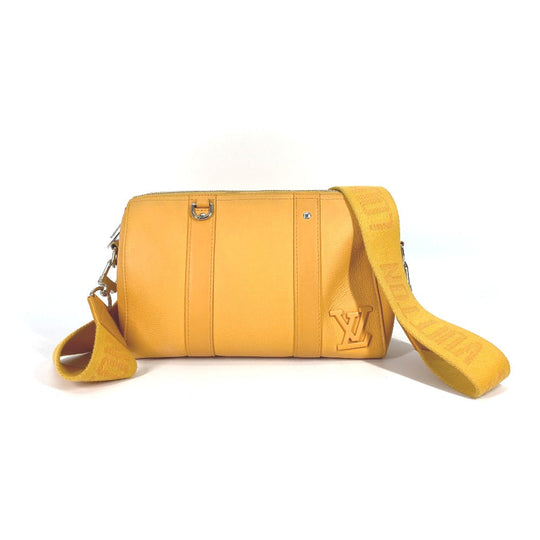 LOUIS VUITTON Shoulder Bag M21438 leather yellow LV Aerogram City Keepall mens Used Authentic