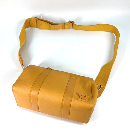 LOUIS VUITTON Shoulder Bag M21438 leather yellow LV Aerogram City Keepall mens Used Authentic