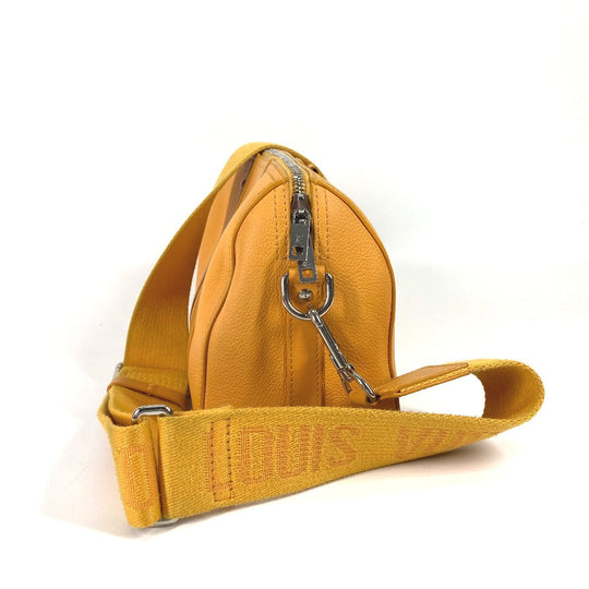 LOUIS VUITTON Shoulder Bag M21438 leather yellow LV Aerogram City Keepall mens Used Authentic