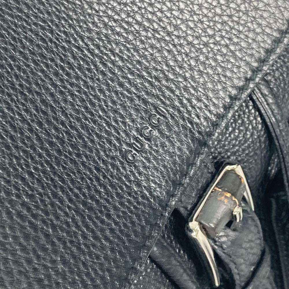 GUCCI Backpack 370833 leather black Bamboo backpack fringe tassel Women Used Authentic