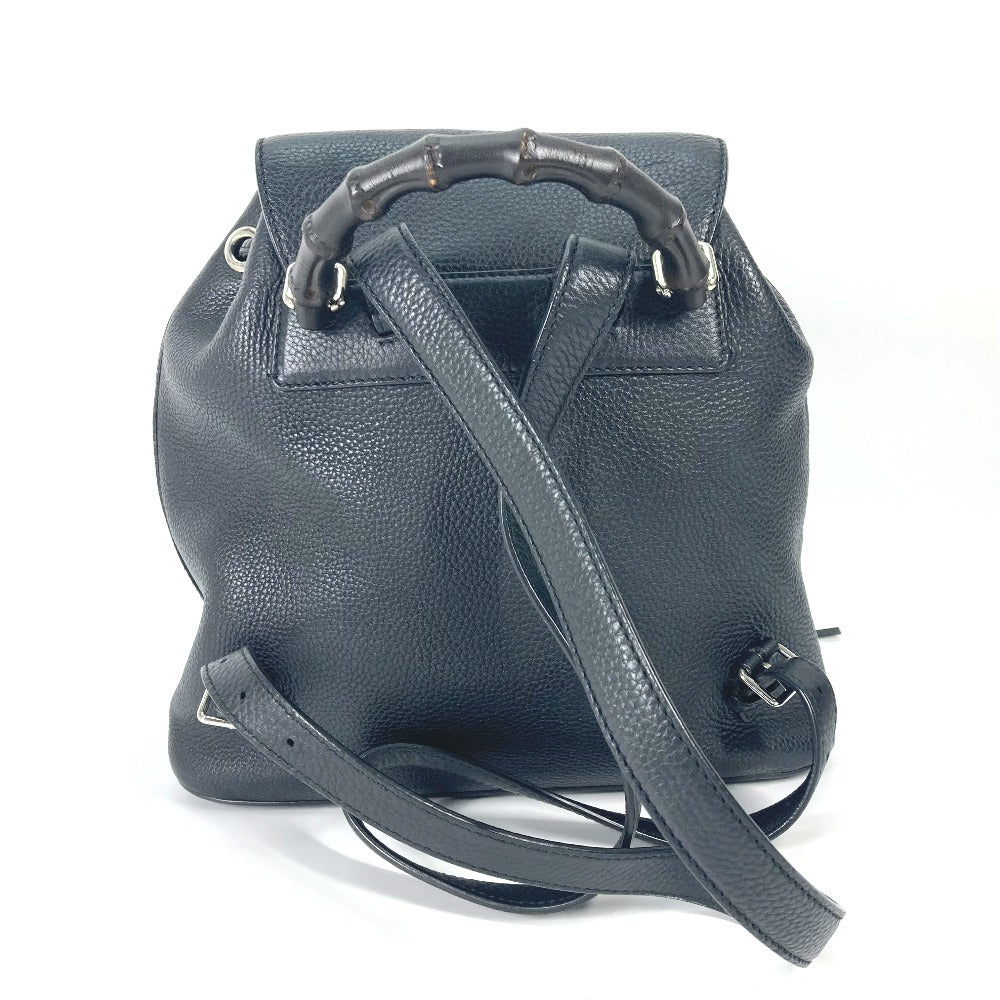 GUCCI Backpack 370833 leather black Bamboo backpack fringe tassel Women Used Authentic