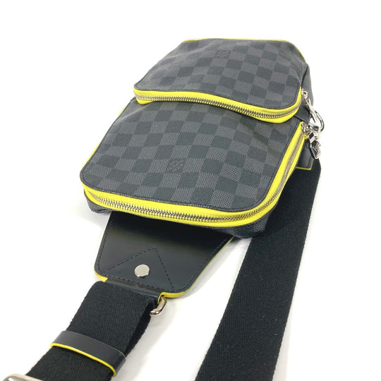 LOUIS VUITTON Shoulder Bag N42424 Damier Grafitto Canvas black Damier Grafitte Avenue Sling Bag mens Used Authentic