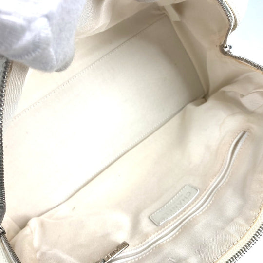 CHANEL Boston Duffel bag A30899 Calf leather white CC COCO Mark Chevron Vstitch Women Used Authentic