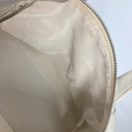 CHANEL Boston Duffel bag A30899 Calf leather white CC COCO Mark Chevron Vstitch Women Used Authentic