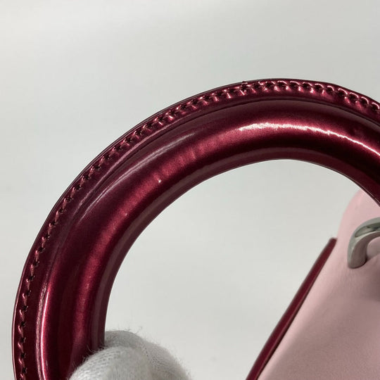 Dior Handbag Leather / enamel Metallic pink Beadior Women Used Authentic