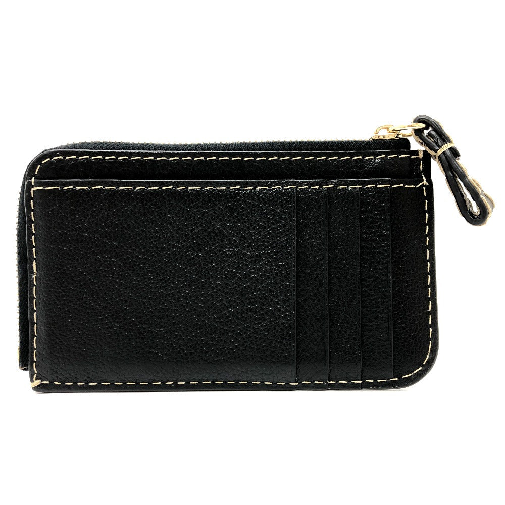Chloe Card Case leather black Coin case Women Used Authentic